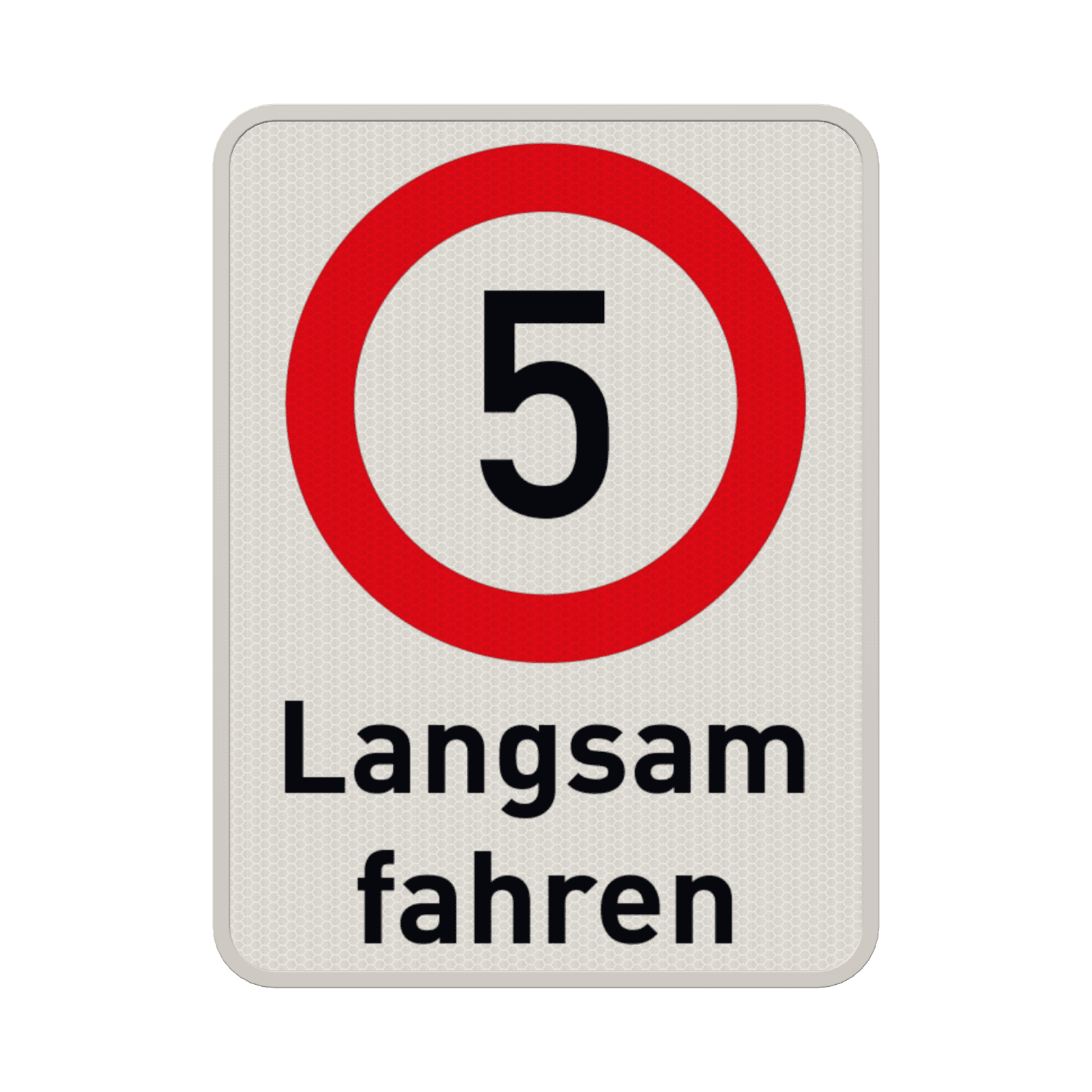 Verkehrsschild Langsam fahren - 5 km/h - reflektierend