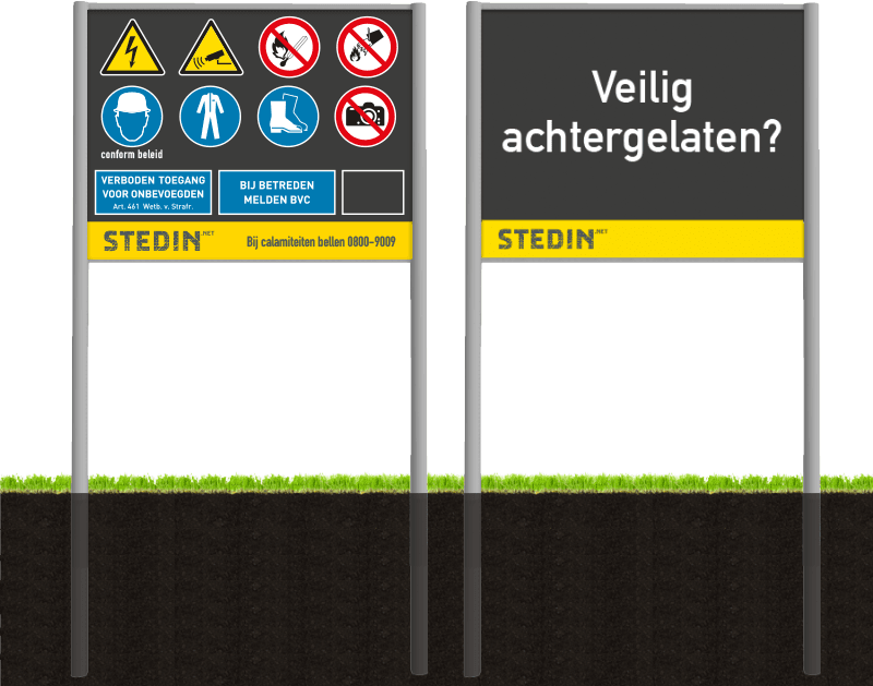 Veiligheidsbord Stedin 130x100cm DZ portaalsysteem TS-R70-  reflecterend