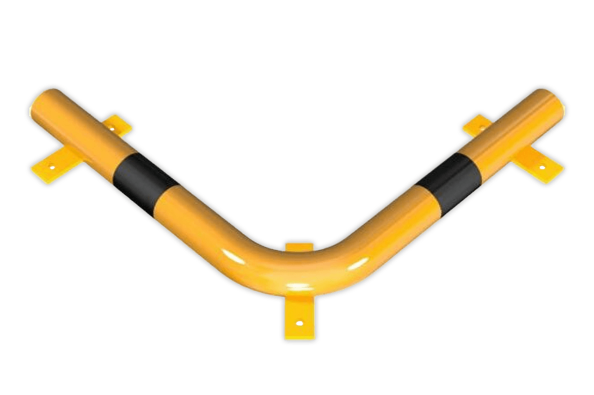 Vloerbalk hoek aanrijdbeveiliging staal geel/zwart Ø76mm 700mm