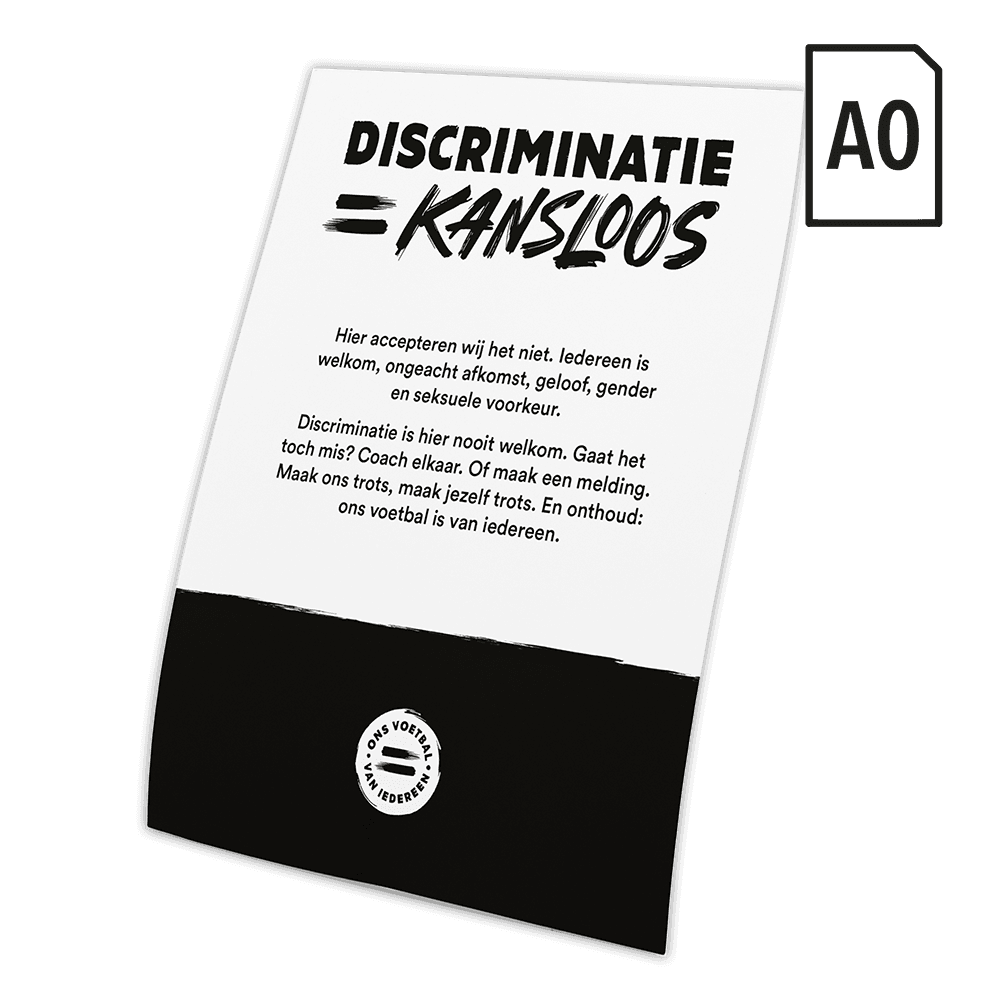 Poster Discriminatie = Kansloos - formaat A0