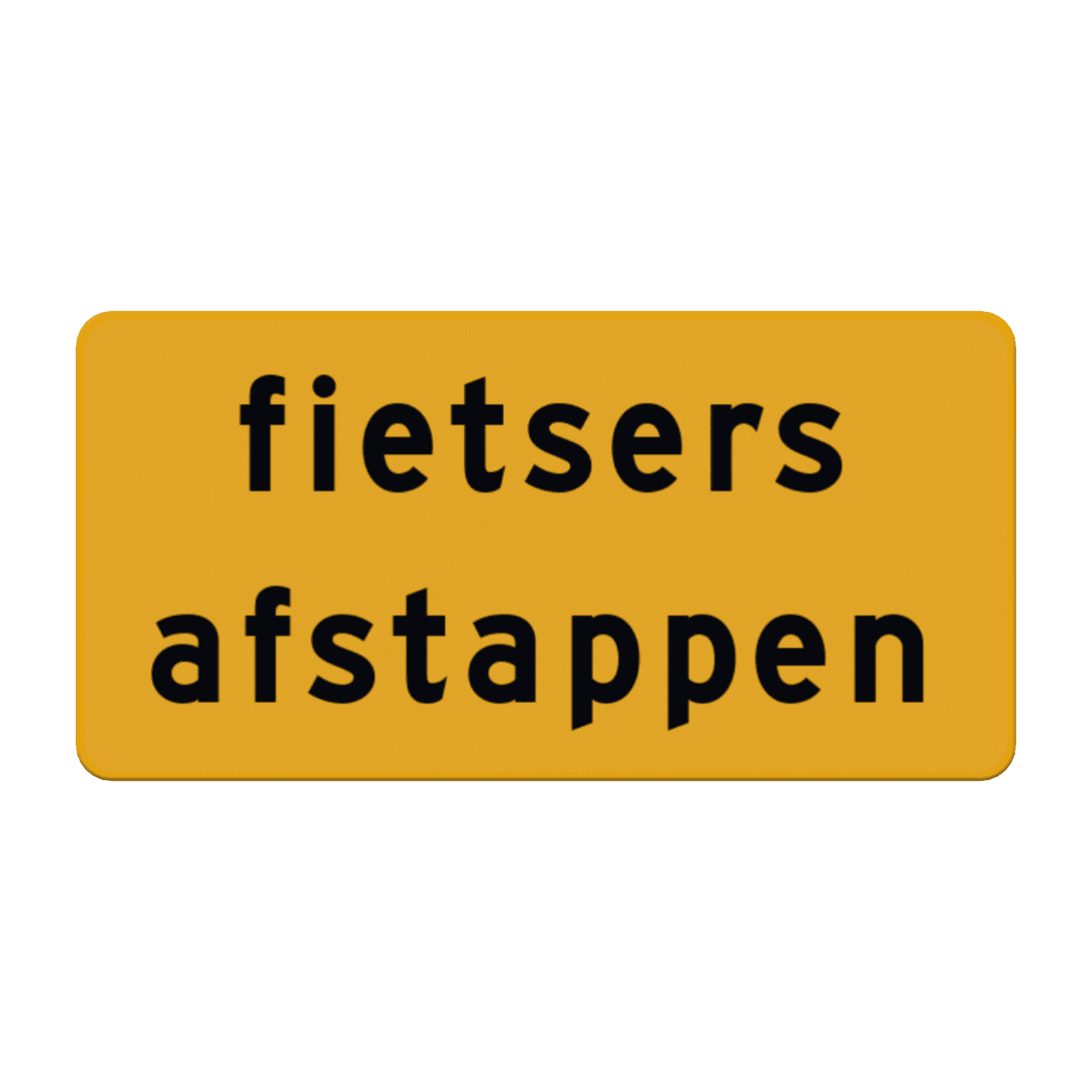Verkeersbord fietsers afstappen - Werk in uitvoering - reflecterend