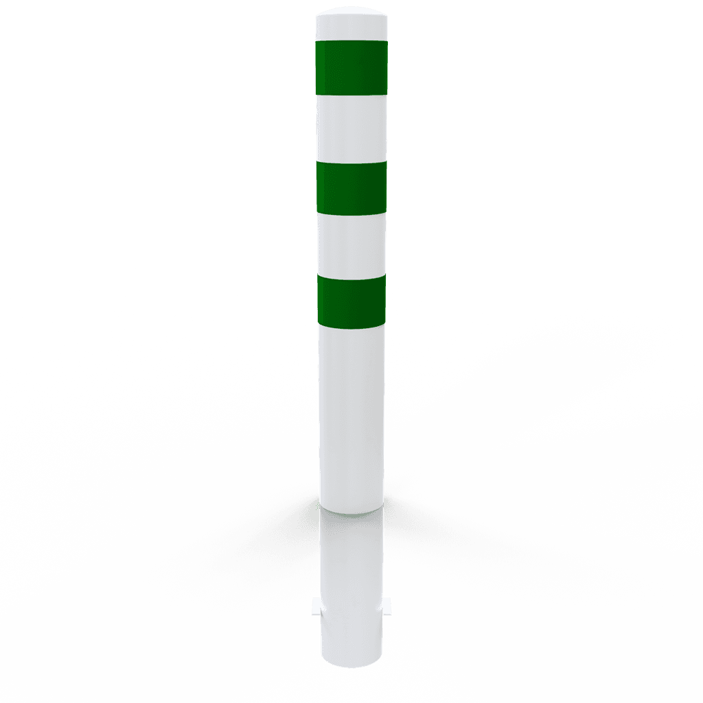 Beschermpaal wit/groen Ø152mm staal met grondanker