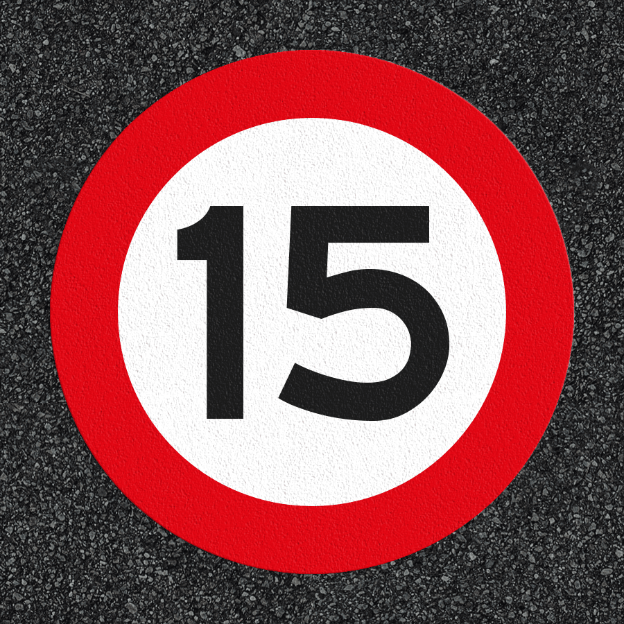 Thermoplast wegmarkering - maximum snelheid 15km