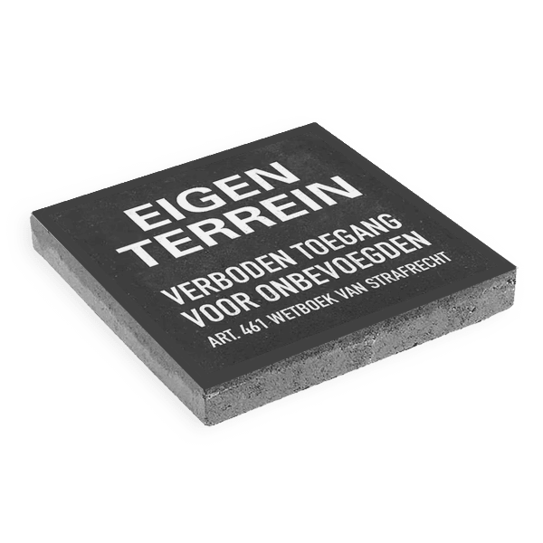 Symbooltegel beton 300x300mm - Aanduiding eigen terrein verboden toegang