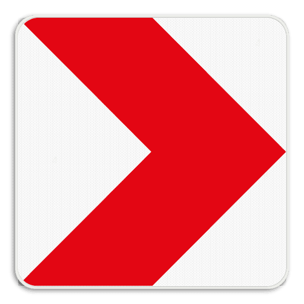 Afbakeningsbord SB250 Type V - Bebakening van een bocht