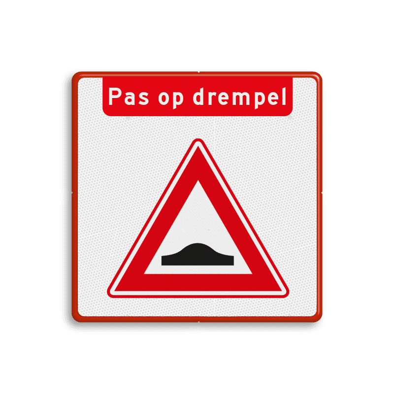 Verkeersbord RVV J38 - Vooraanduiding verkeersdrempel met tekst