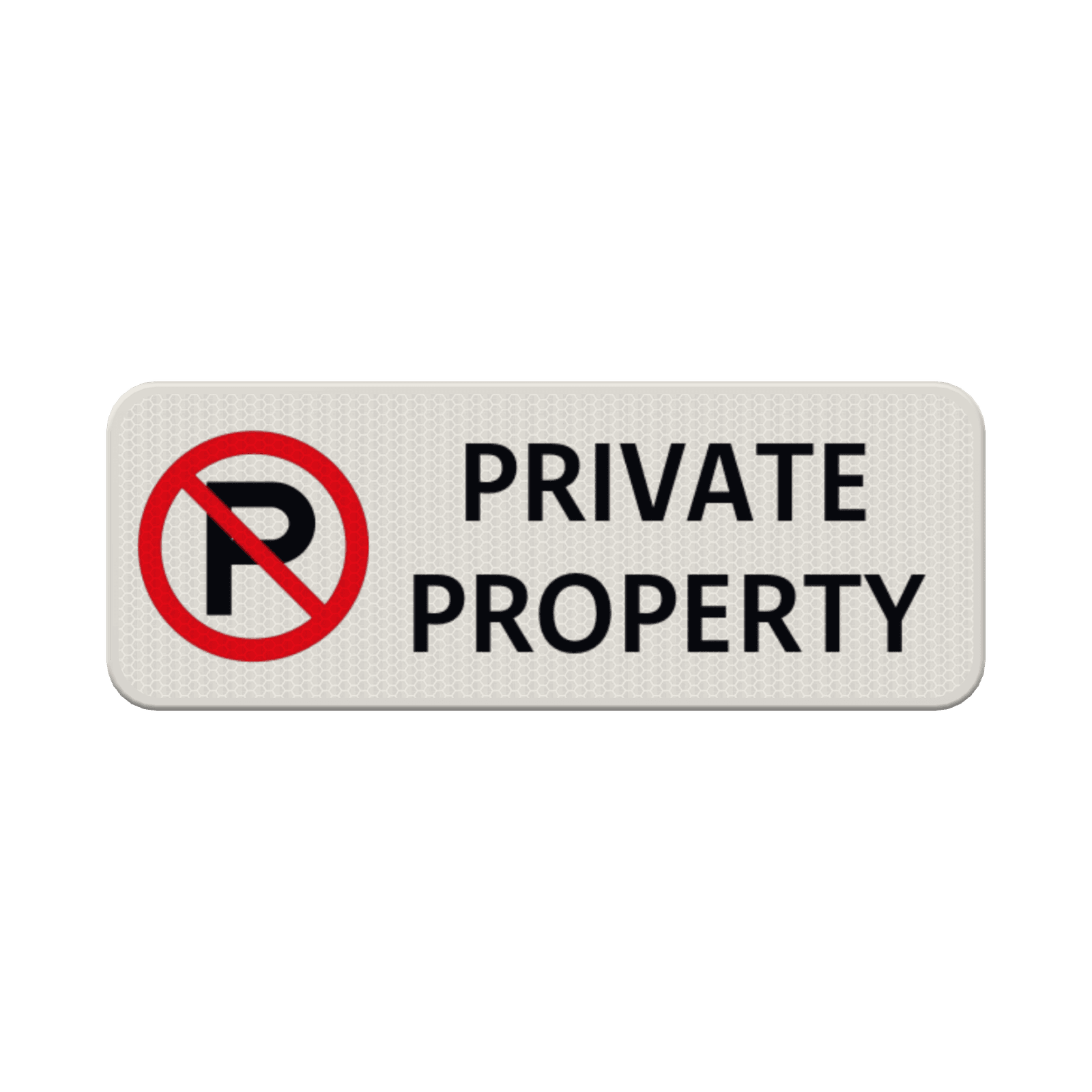 Verkeersbord niet parkeren private property - reflecerend