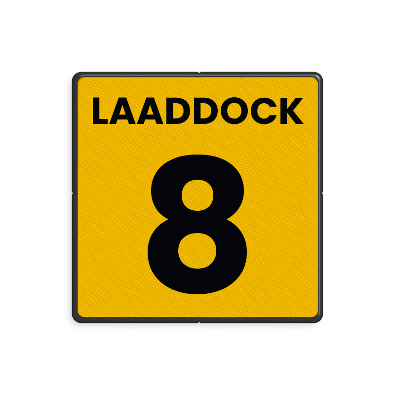 Laaddock nummerbord geel/zwart - reflecterend