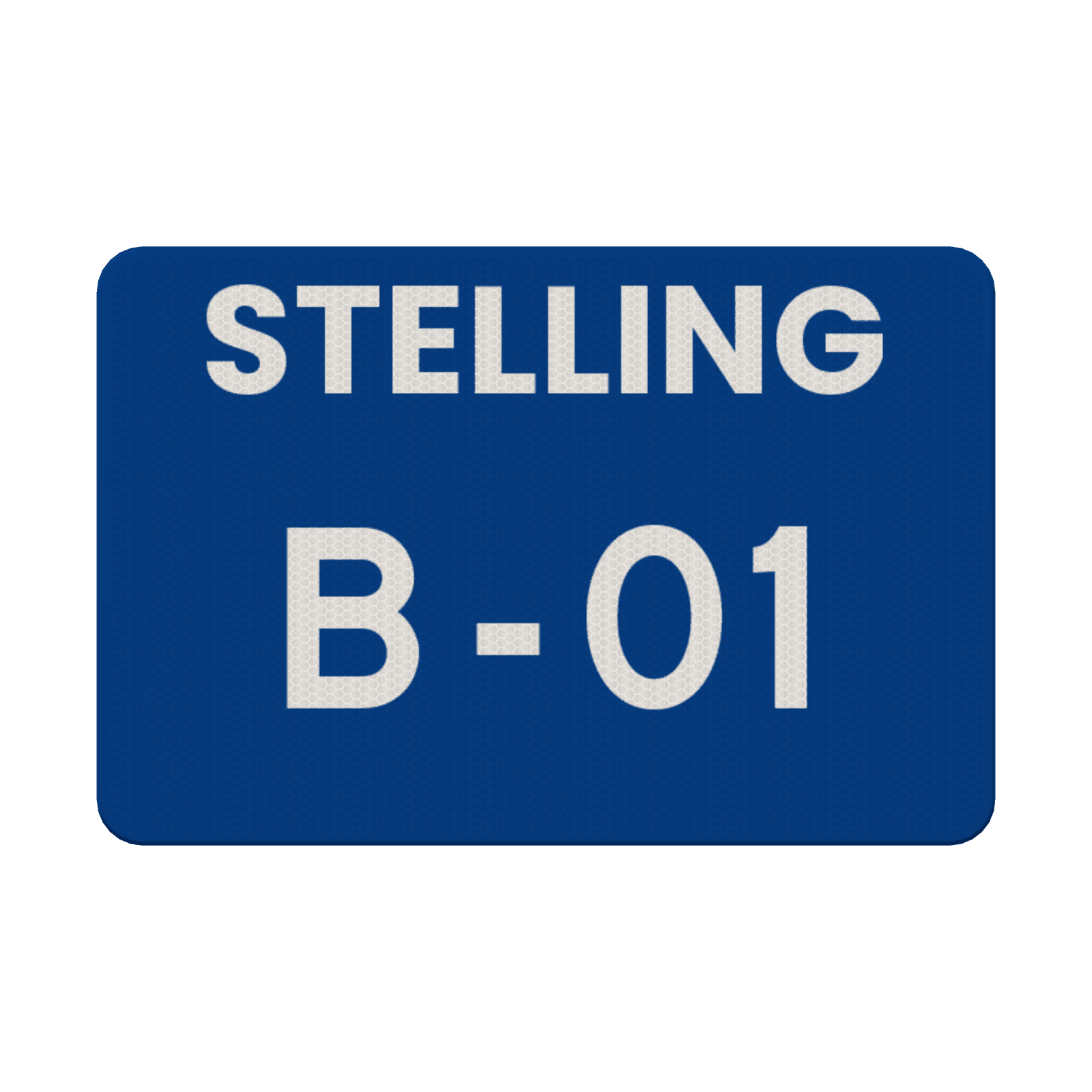Aanduidingsbord stelling blauw/wit - reflecterend