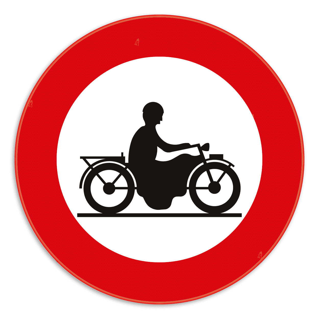 Verkeersbord SB250 C7 - Verboden toegang voor bestuurders van motorfietsen