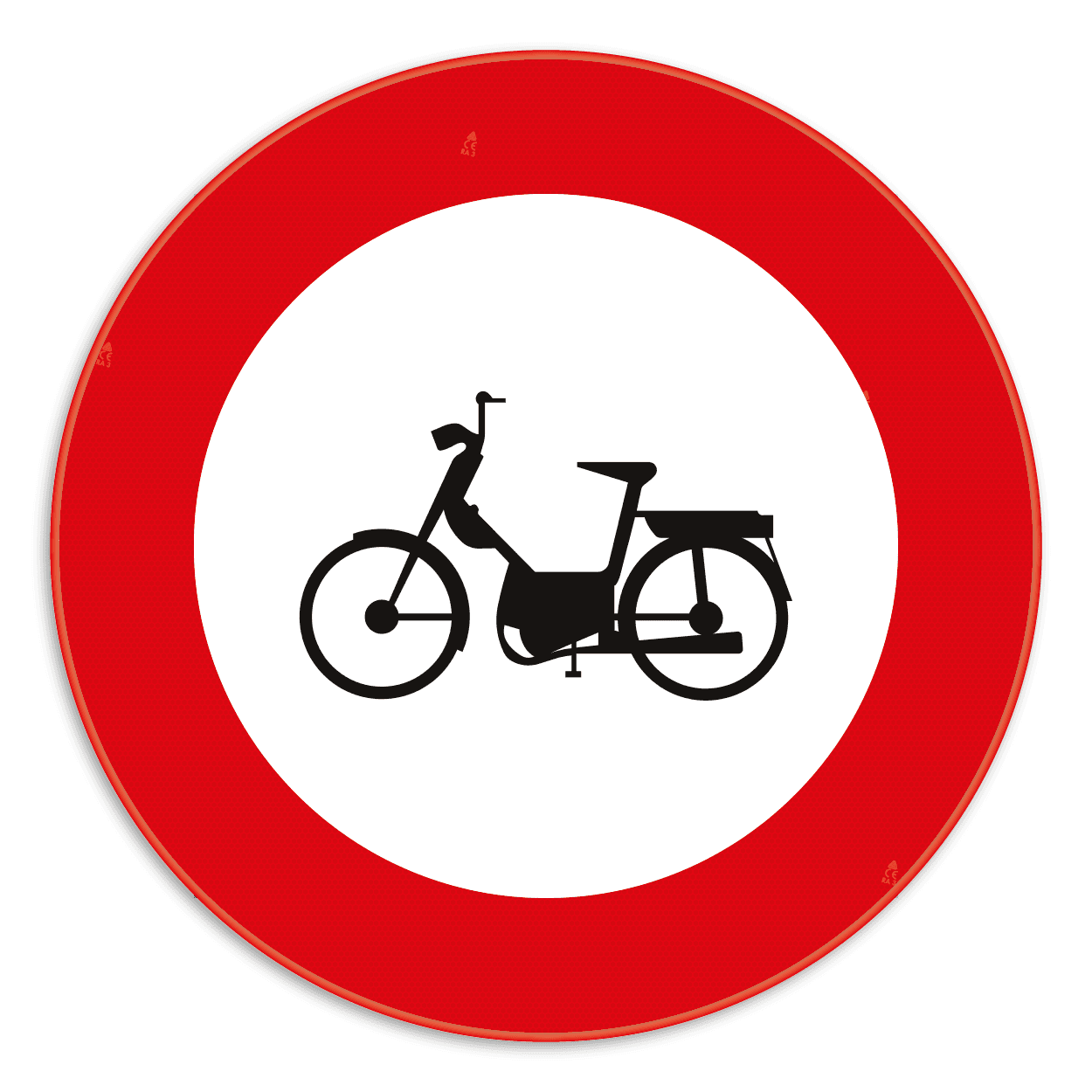 Verkeersbord SB250 C9 - Verboden toegang voor bestuurders van bromfietsen
