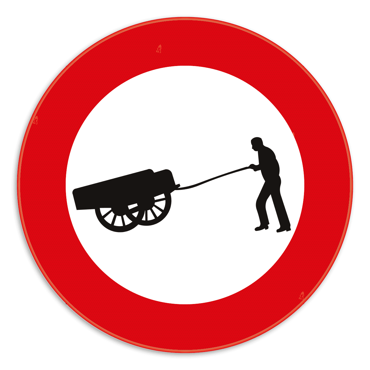 Verkeersbord SB250 C17 - Verboden toegang voor bestuurders van handkarren