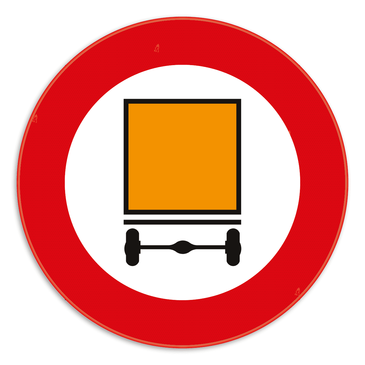 Verkeersbord SB250 C24a - Verboden toegang voor bestuurders van voertuigen die gevaarlijke goederen vervoeren