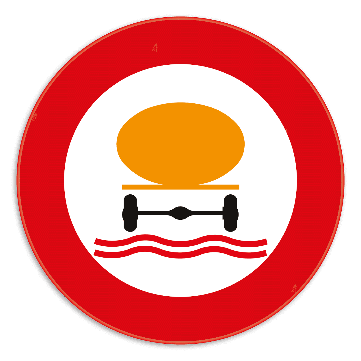 Verkeersbord SB250 C24c -Verboden toegang voor bestuurders van voertuigen die gevaarlijke verontreinigende stoffen vervoeren