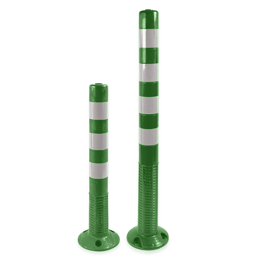 Poteaux Flexibles & Balise ComeBack en caoutchouc - rouge/blanc reflex - Ø80mm