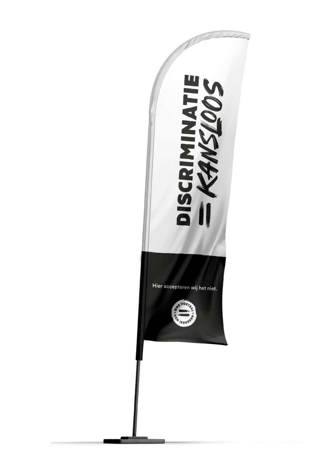 Beachflag 800x2200mm - Discriminatie = Kansloos