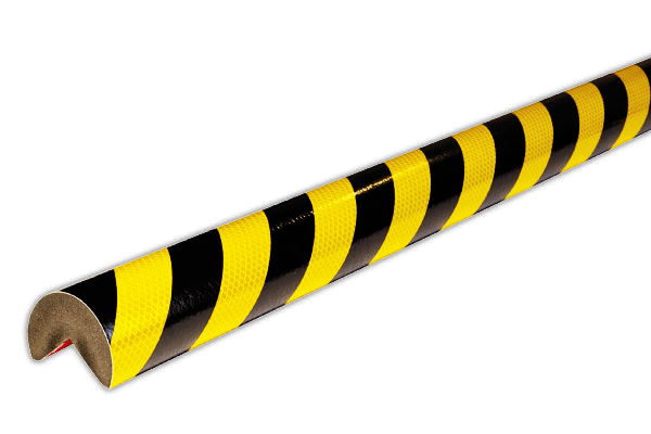 Protection d'angle en plastique - Ø60mm type A+ - autocollant/réfléchissant