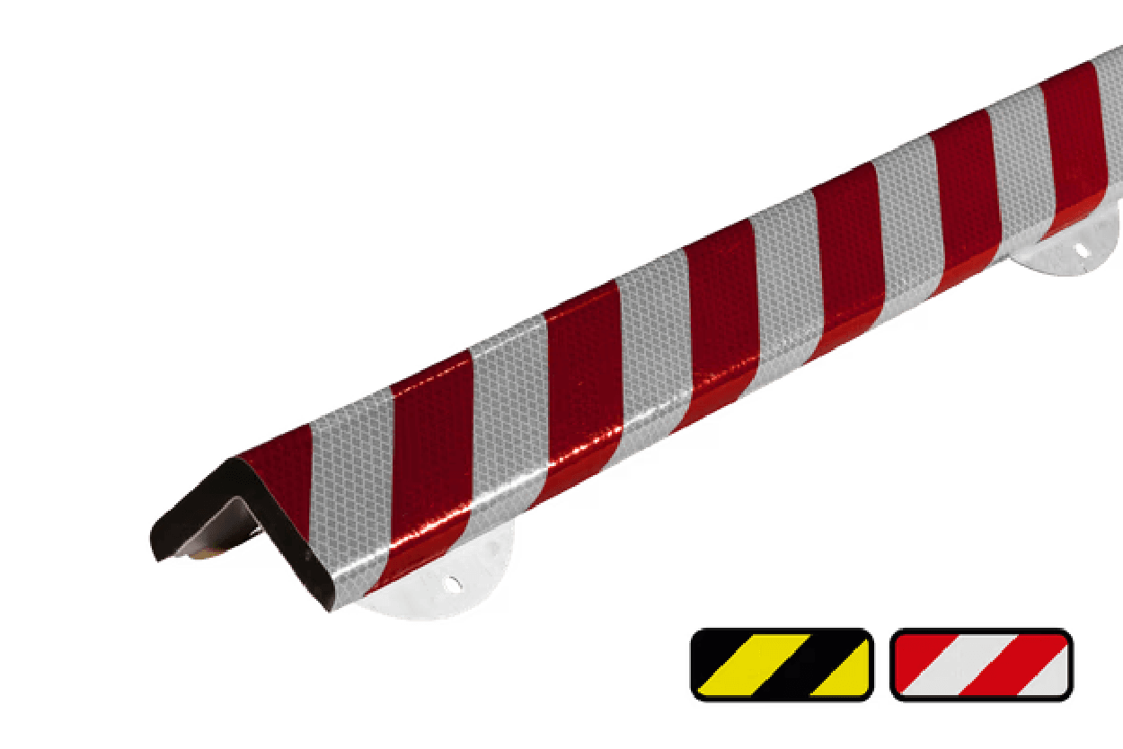 Protection d'angle en plastique 60x48mm - longueur 1 mètre - réfléchissant/vissable