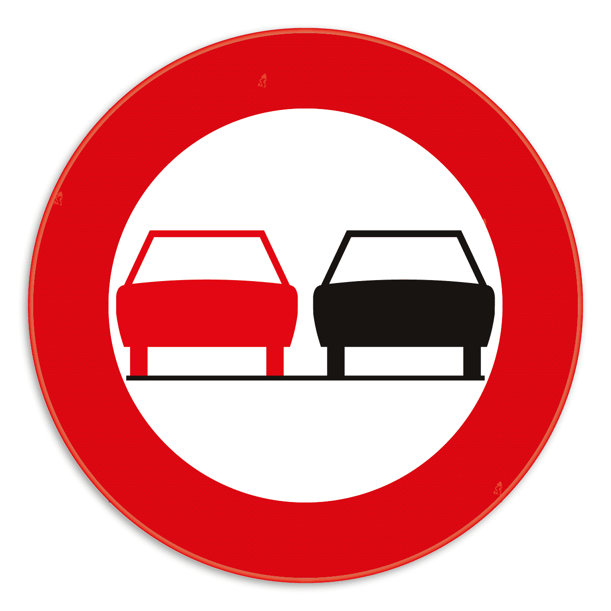 Verkeersbord SB250 C35 - Verbod een voertuig links in te halen