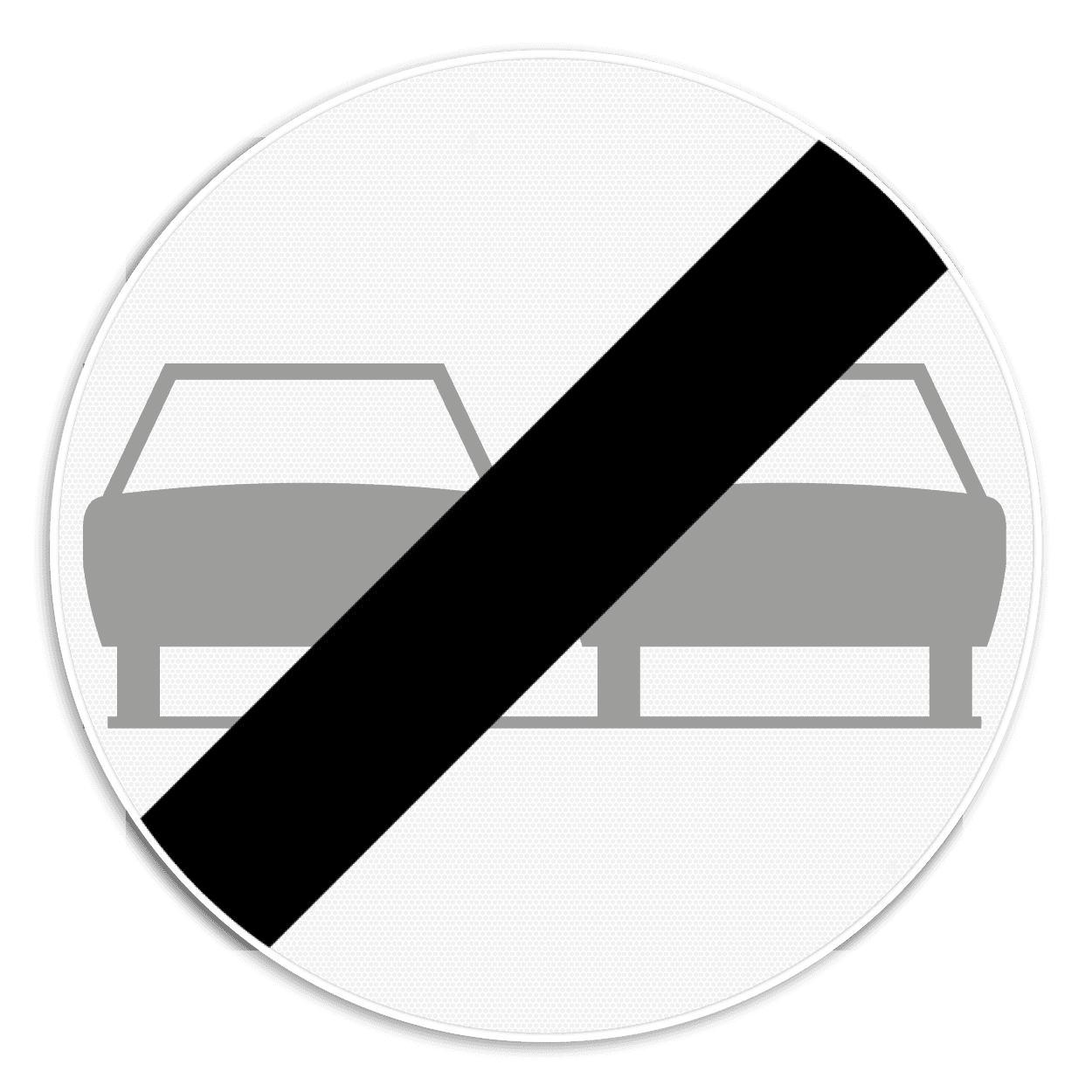 Verkeersbord SB250 C37 - Einde verbod opgelegd door het verkeersbord C35