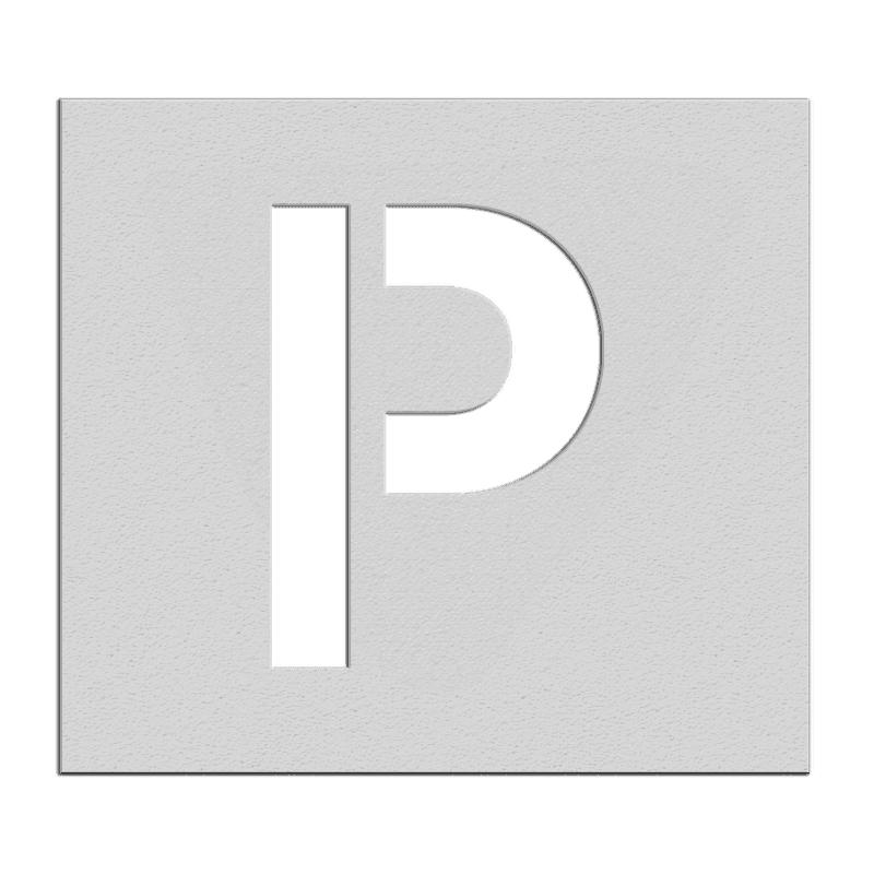 Wegmarkering spuitmal PVC (5mm) - Sjabloon parkeergelegenheid