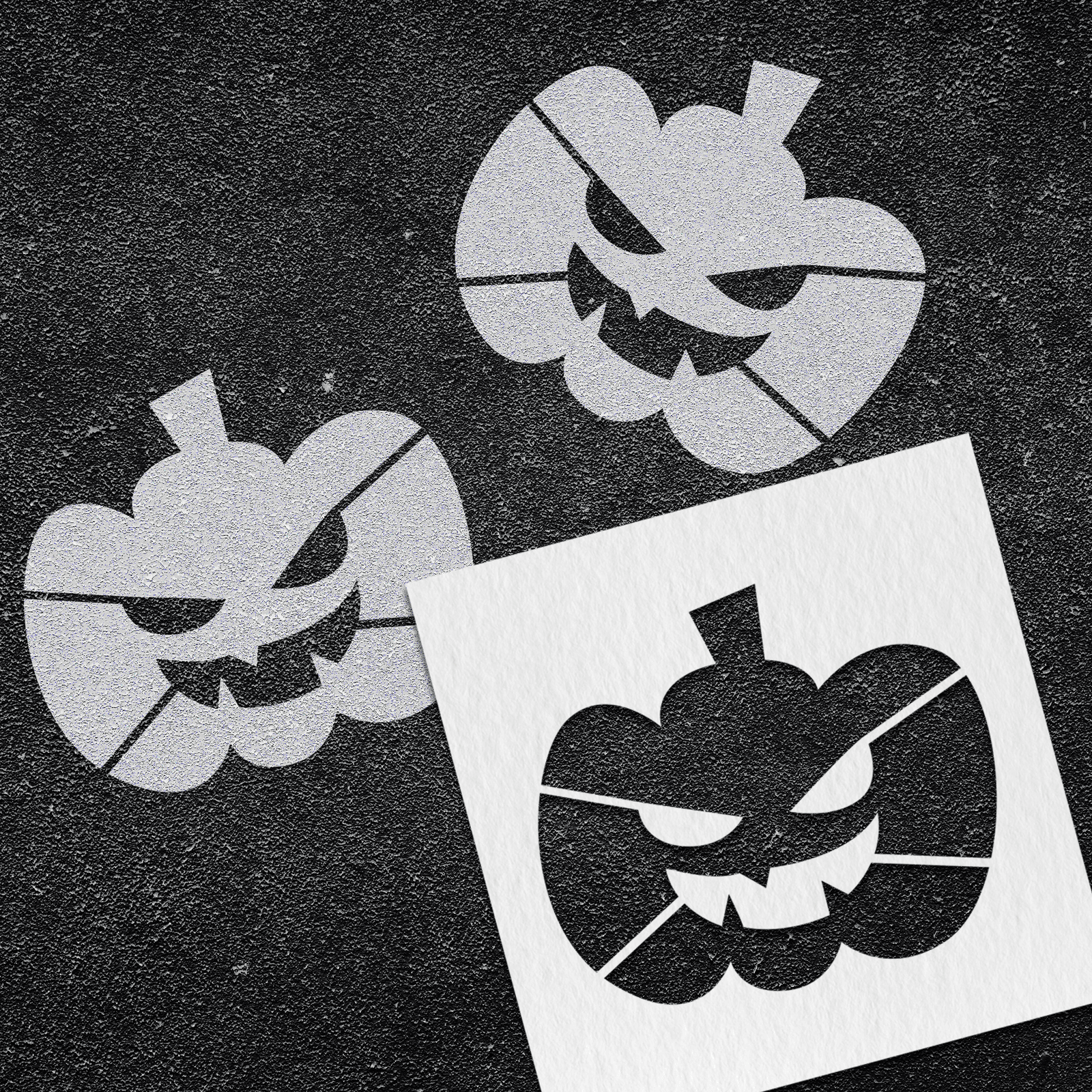 Halloween wegmarkering spuitmal PVC (5mm) - Sjabloon Pompoen