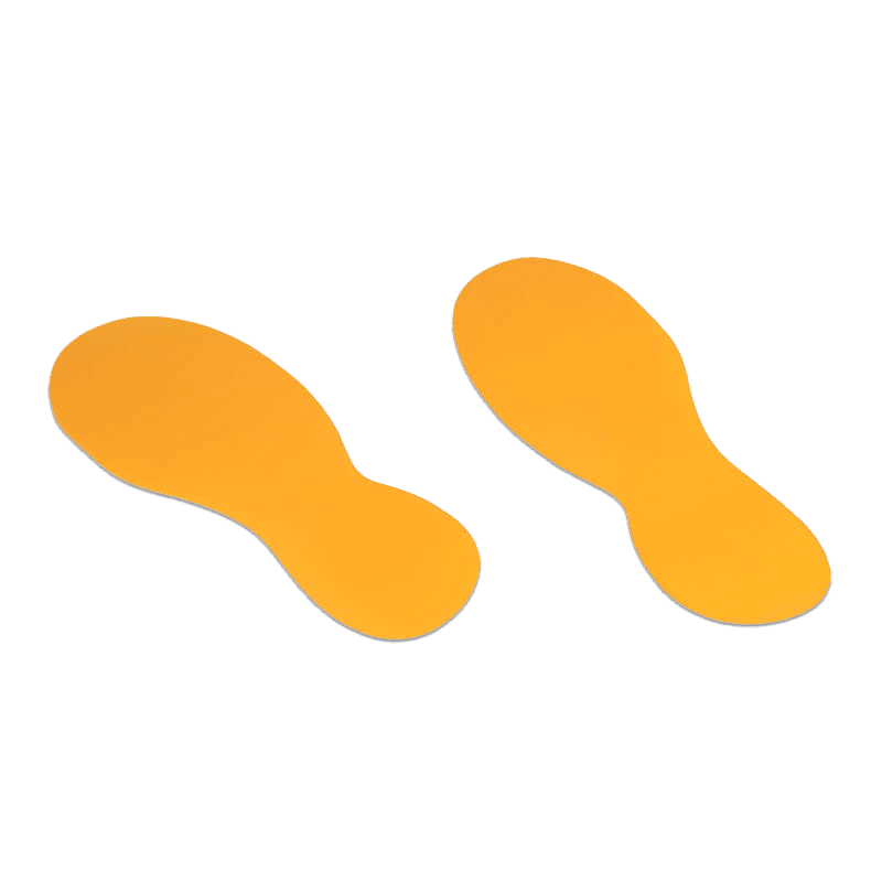 Voetstapjes links/rechts vloersticker Geel zelfklevend