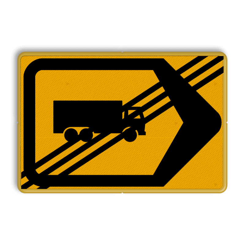 Verkeersbord einde omleidingsroute vrachtverkeer reflecterend