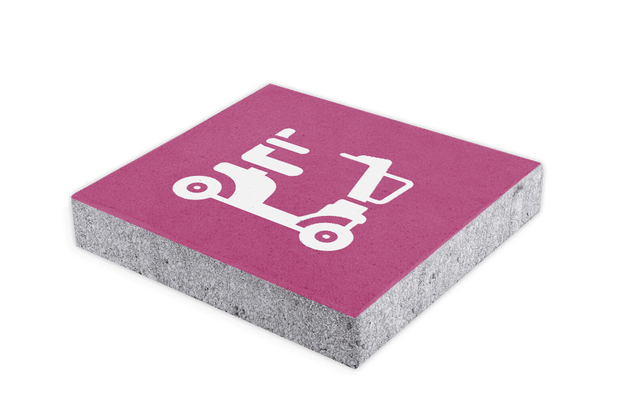 Symbooltegel roze scootmobiel parkeren (NS) - 300x300x60mm met facetrand