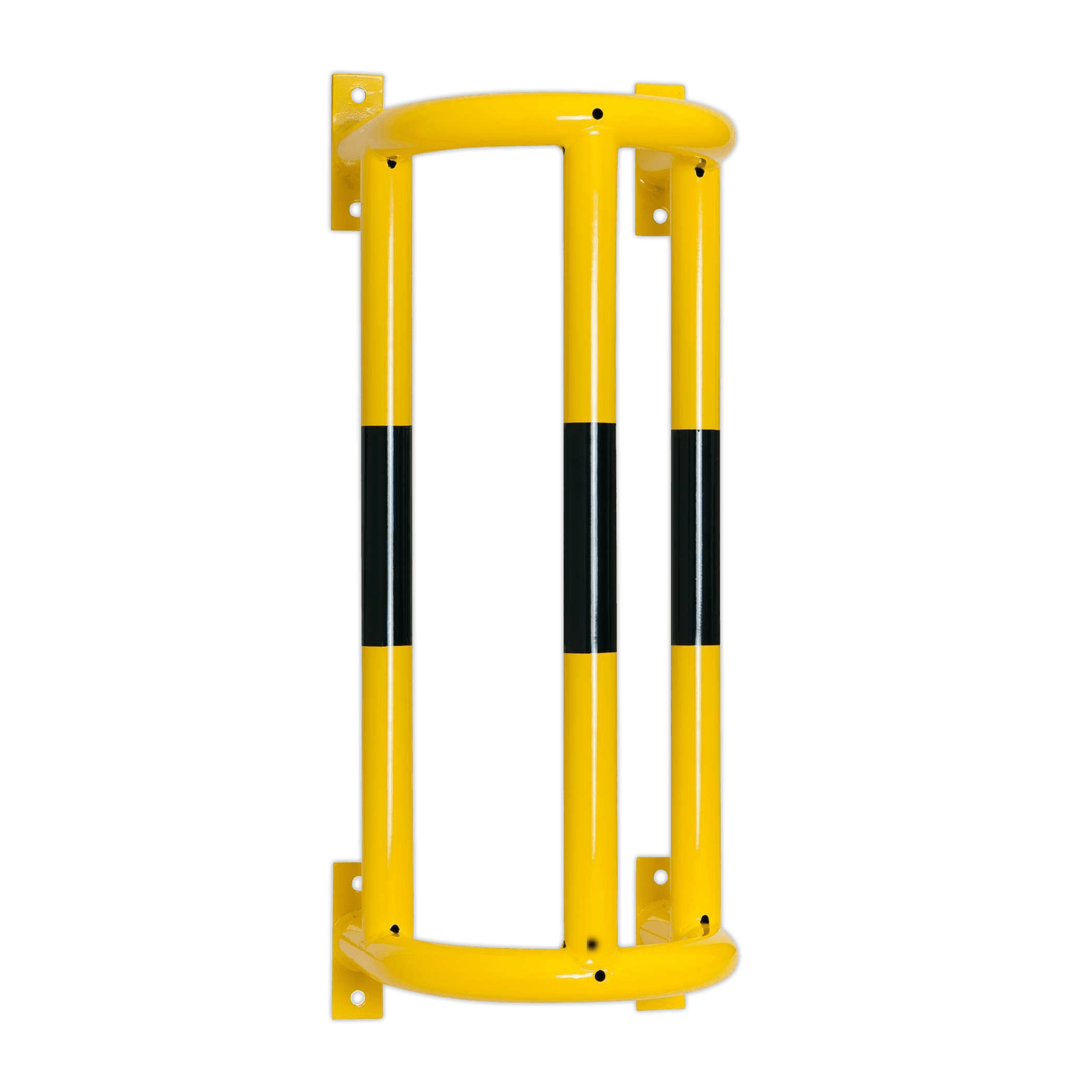Rohrschutzbügel Stahl 180° – gelb/schwarz - Wandmontage - 1000mm/1500mm