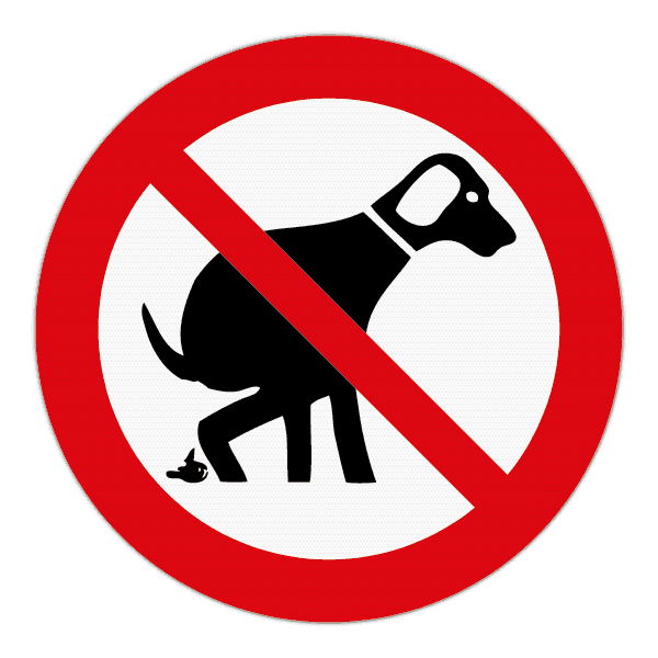 Veiligheidspictogram - Verboden hondenpoep achter te laten - reflecterend