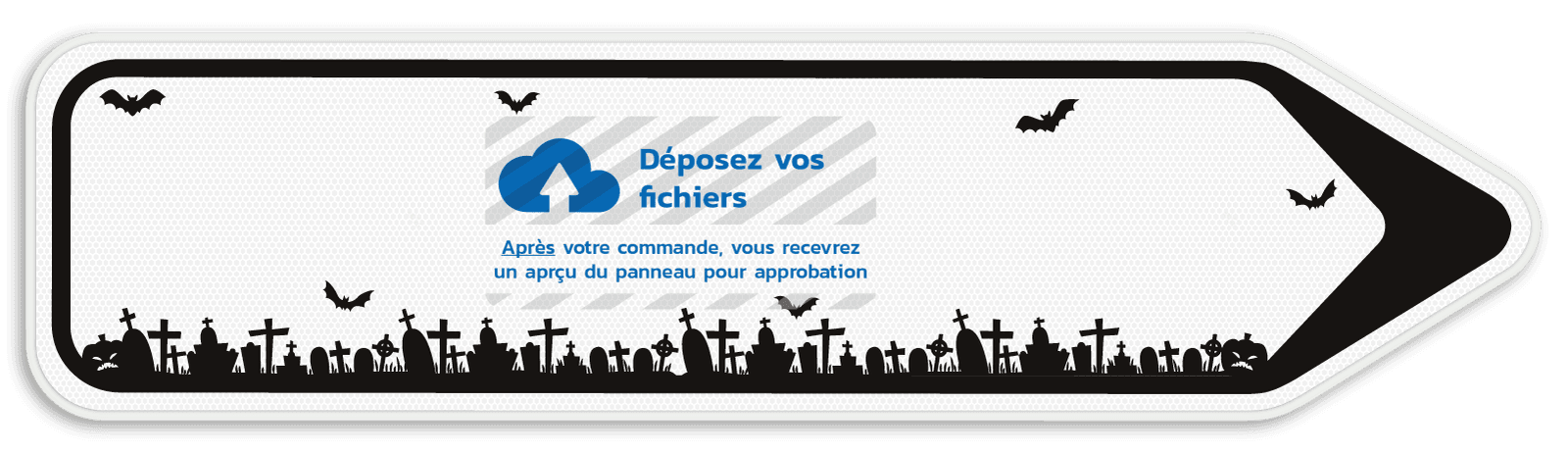 Panneau fléché - Halloween - Personnalisable