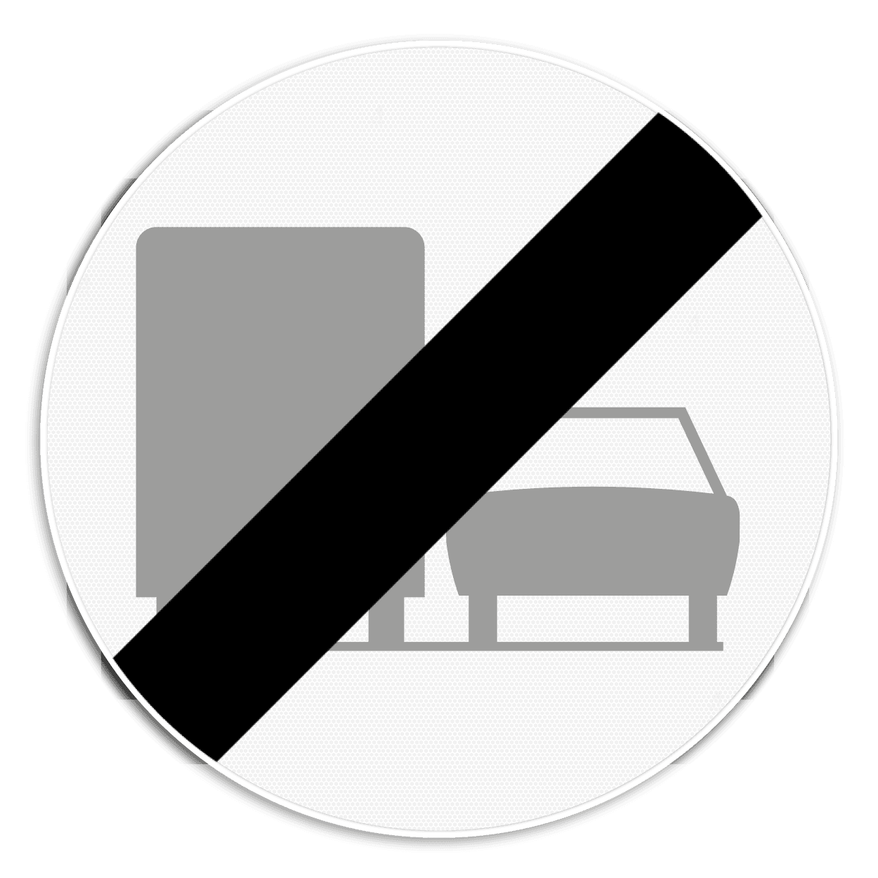 Verkeersbord SB250 C41 - Einde van het verbod opgelegd door het verkeersbord C39