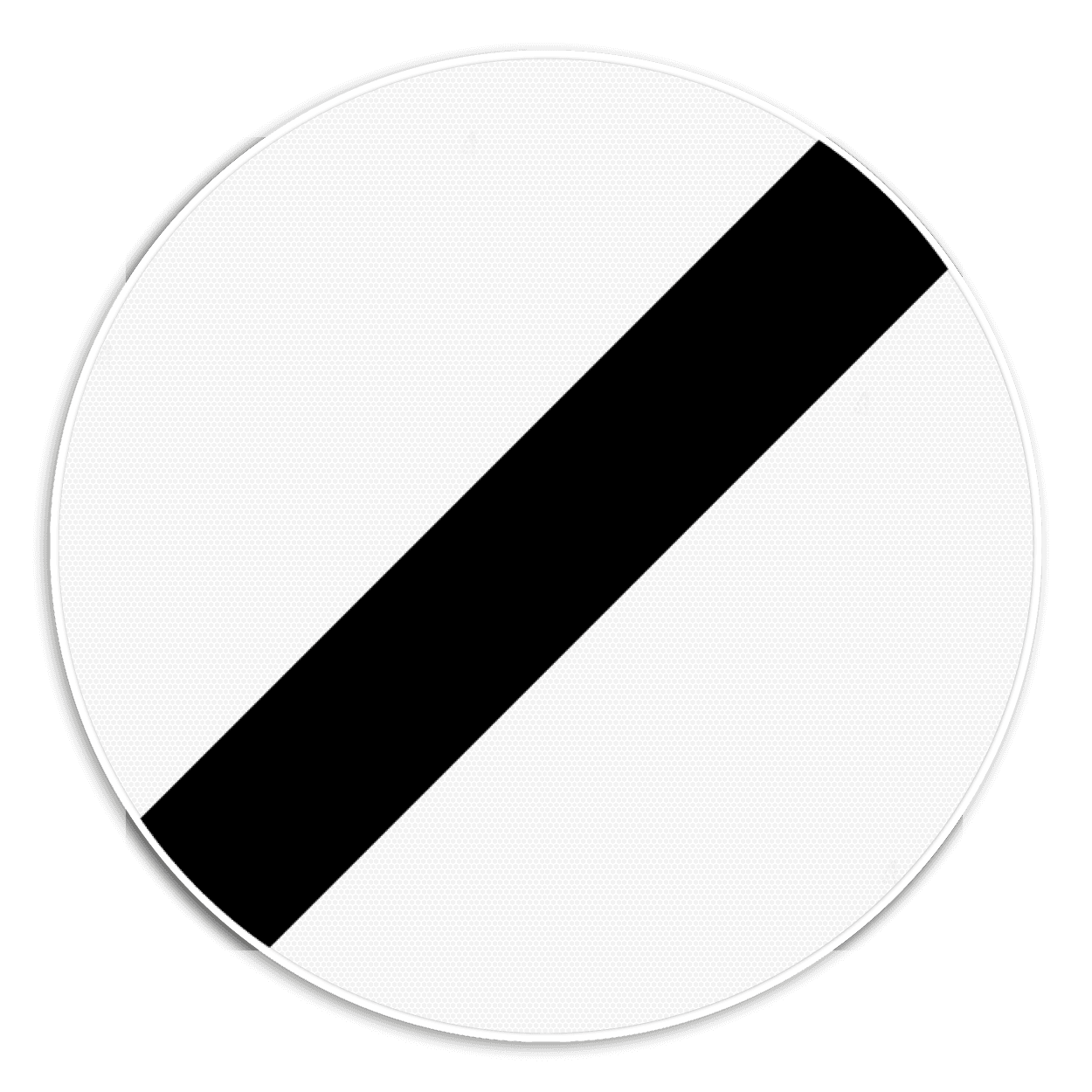 Verkeersbord SB250 C46 - Einde van alle plaatselijke verbodsbepalingen opgelegd aan de voertuigen in beweging