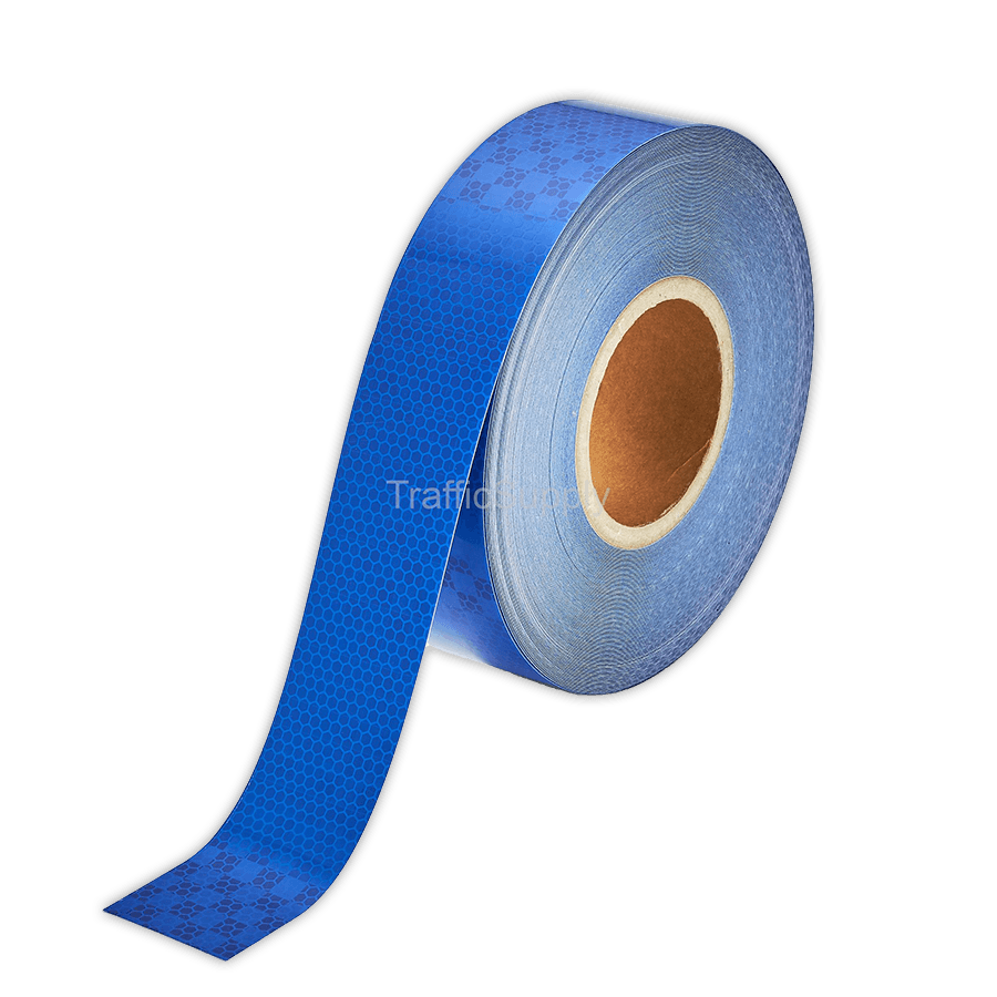 Reflecterende tape blauw - rol 45 meter (50mm)