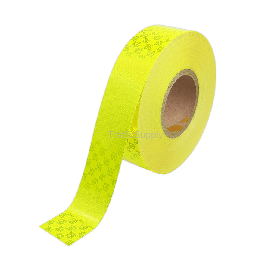 Fluorescerende tape geel - rol 45 meter (50mm)