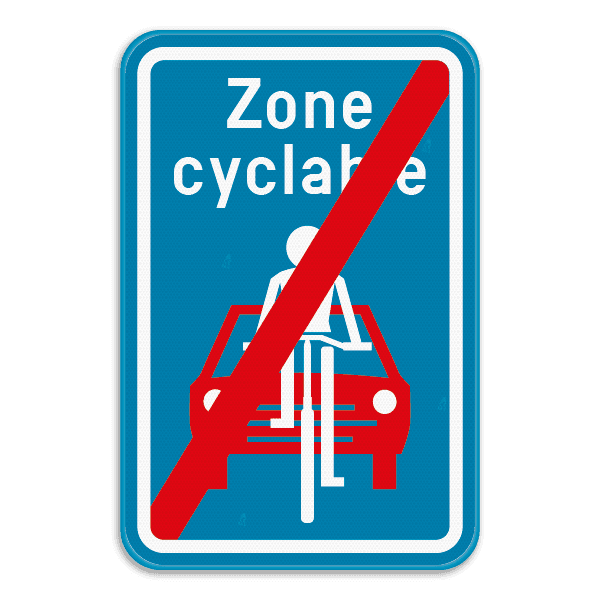 Panneau SB250 - F113 - Fin d'une zone cyclable