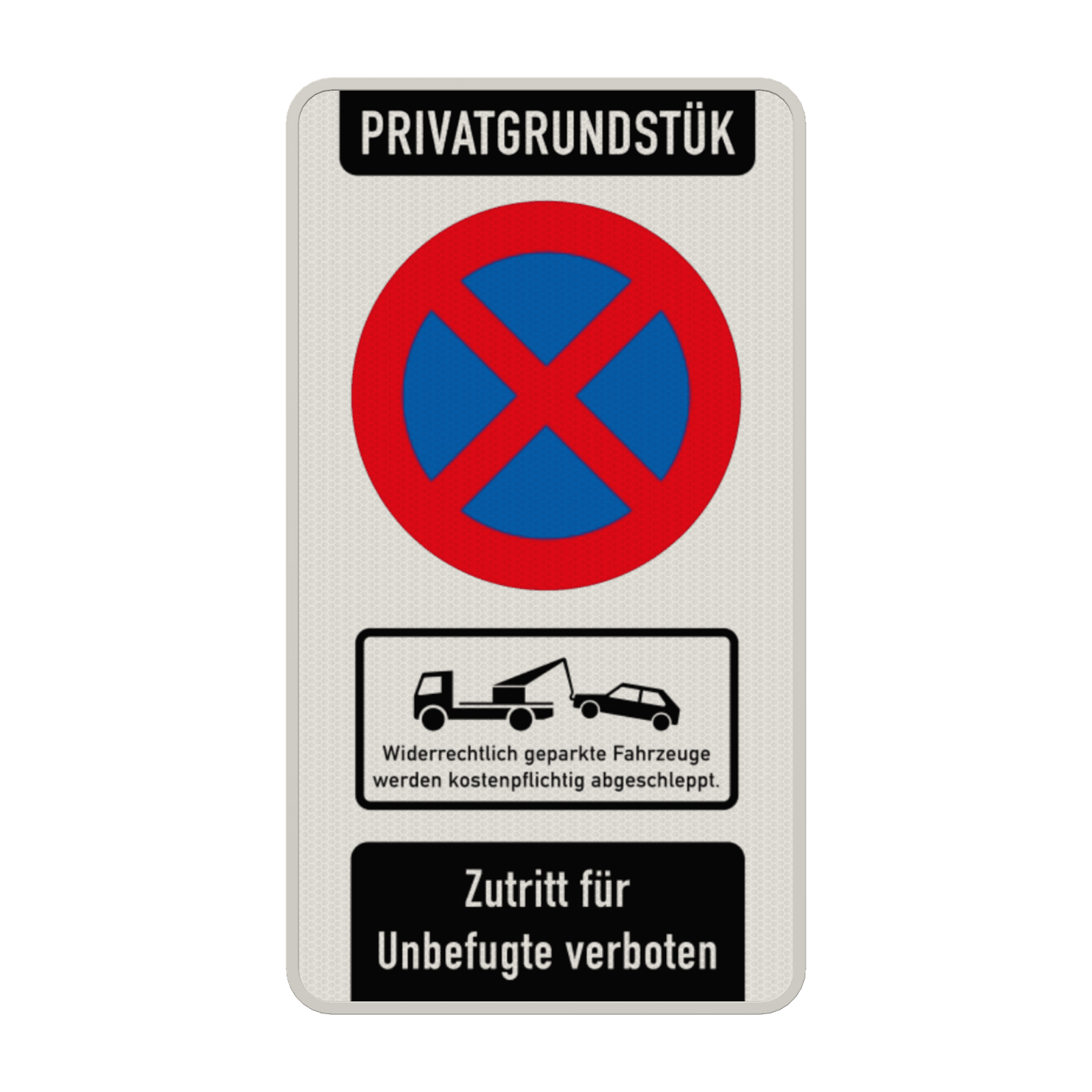 Schild Privatgrundstück Parken verboten - reflektierend