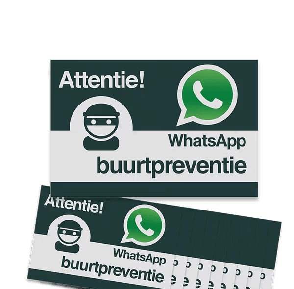 Raamsticker WhatsApp Buurtpreventie - formaat 120x75mm - EZ/DZ