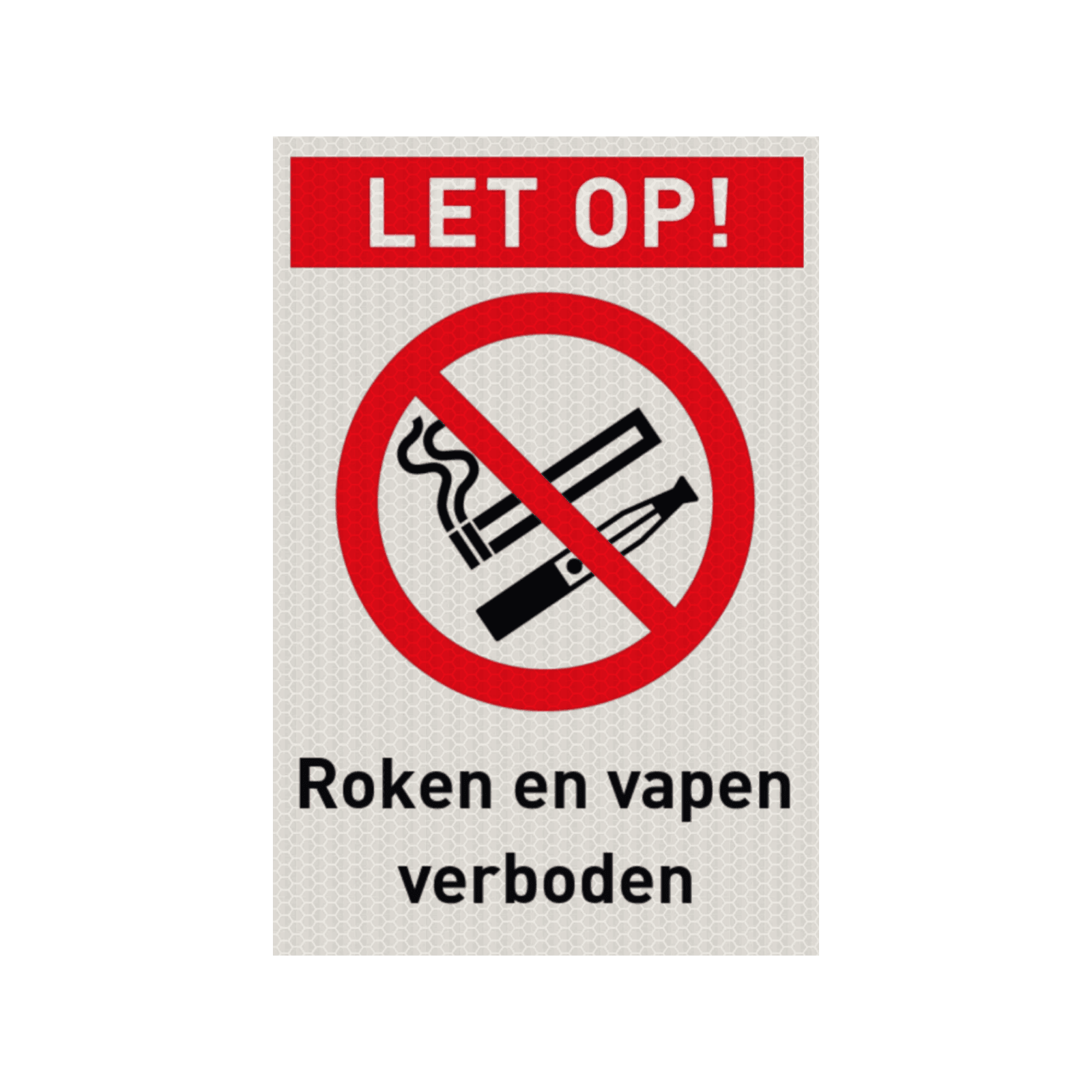 Veiligheidspictogram P002x - Roken en vapen verboden - reflecterend