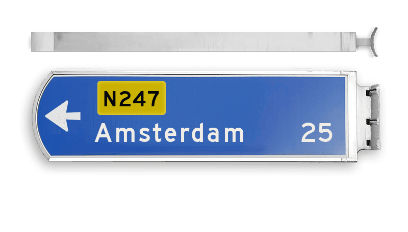 LED Lichtwegwijzer LWW2f met RVS behuizing 1875x120x580mm
