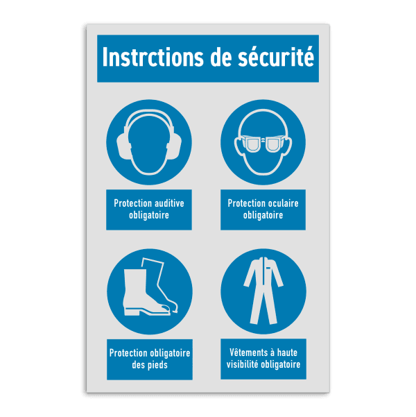 Panneau d'obligation avec symboles - Vêtements de protection