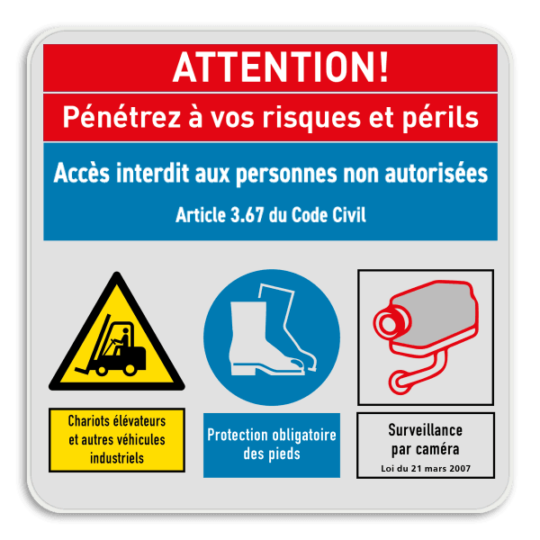 Panneau de sécurité | 3 symboles et bannières de texte