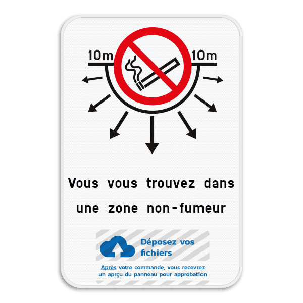 Interdiction de fumer - Texte personnalisé - Logo personnalisé