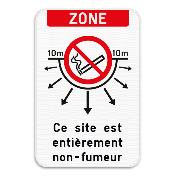 Zone - Interdiction de fumer - Texte personnalisé