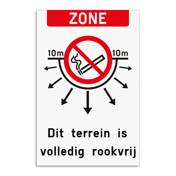 Rookverbodsbord - vlakke uitvoering - Radius
