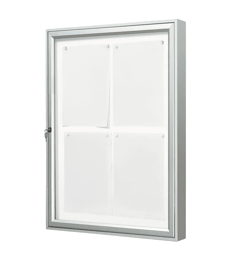 Aluminium posterbord vitrine 594x841mm met veiligheidsglas en slot
