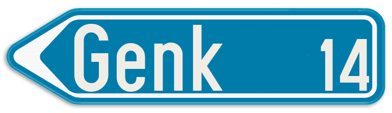 Verkeersbord SB250 F29 - Wegwijzer Links - Tekst + aantal km