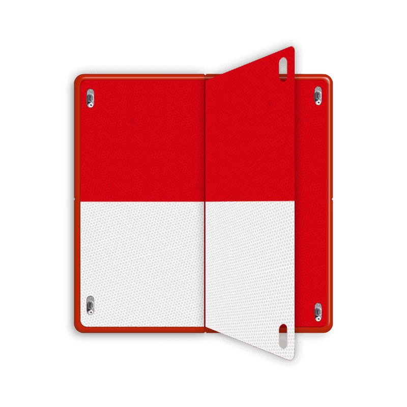 Klapbord 2 standen - Dagteken vol rood of wit/rood - reflecterend