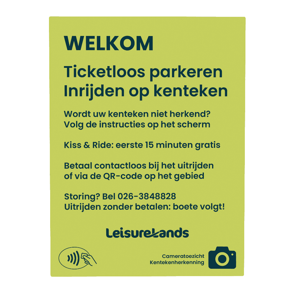Losse sticker 60x80cm - Instructie ingang slagboom